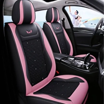 Funda de asiento de coche de 5 plazas de cuero y tejido para Volkswagen Eos, Golf, GTI, ID.4, Jetta Foto 1 de 4