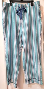 State of Day Women's Printed Poplin Pajama Pants Nile Blue XXL - Picture 1 of 4