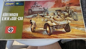 Kubelwagen alemán con BMW y coche lateral, Hasegawa, 1/72 Segunda Guerra Mundial modelo de colección NUEVO SW - Imagen 1 de 3