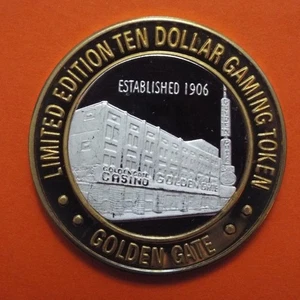 Hotel casino Silver Strike Golden Gate 1994 $10 - establecido en 1906 - camafeo profundo - Imagen 1 de 14
