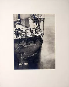 Vecchia nave a vela New York in inverno - argento gelatina originale, anni '40 circa - Foto 1 di 2