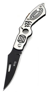 Folding Pocket Knife 6.5cm Black S/Steel Blade Tactical Survival Camping Fishing - Picture 1 of 17