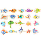 1 Set Wooden Magnetic Fshing Game Cartoon Marine Life Cognition Fish Rod Toys