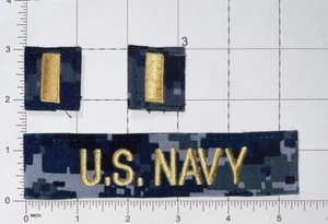USN Blue Digital US Navy nastro & Ensign Rank cucito usato Z11 - Foto 1 di 1