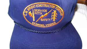 POWER LINEMAN CONTRACTOR "SERVICE WITH SAFETY" POLES & TOWERS HAT 46 - Picture 1 of 9