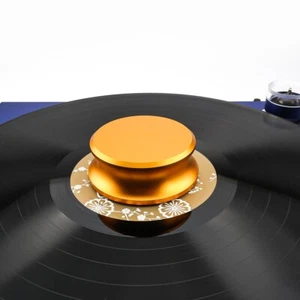 Gold LP Vinyl Record Player Balanced Disc Stabilizer Turntable Weight Clamp - Picture 1 of 6