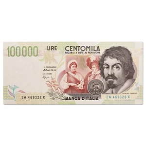Italia - Billete 100 000 Liras 1994 - Caravaggio - Letra A - Nuevo (UNC) - - Imagen 1 de 2