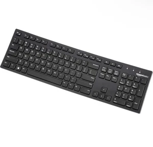 Amazon Basics Niskoprofilowa przewodowa klawiatura USB z układem amerykańskim) Matowa czarna - Zdjęcie 1 z 4