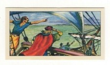 Tea Card 1964. Historical Scenes. Christopher Columbus sights the West Indies