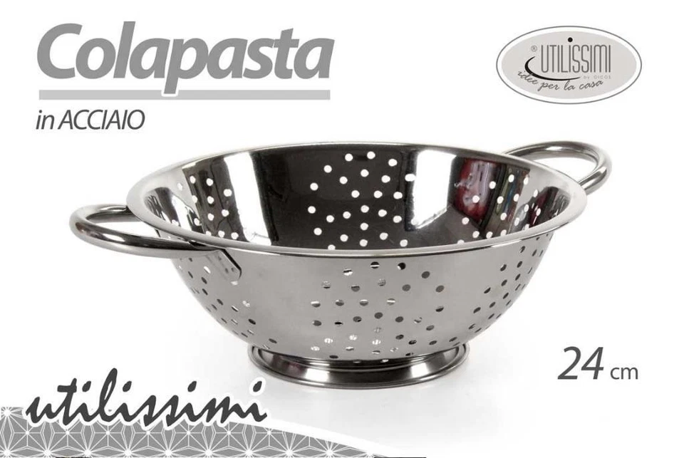 Colapasta scolapasta in acciaio inox con manici 24 cm - Immagine 1 di 1