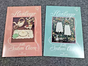 Vintage Hardanger With Southern Charm 1 & 3 Pattern Books by Janice Love, Signed - Picture 1 of 13