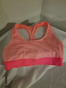 Victoria’s Secret PINK  Crop Sport Racerback Logo Bra Small S/P - Picture 1 of 6