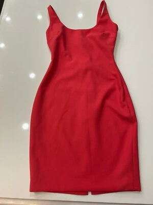Elizabeth And James Red -Geranium Body Skimming Sleeveless Sheath Dress Size 2 - Image 1 of 4