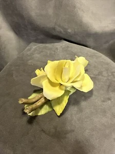 Vintage Golden Crown E&R Italy Porcelain Yellow Roses/Flower on Stems - Picture 1 of 10