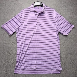 Peter Millar Sommer Comfort Poloshirt Herren Medium lila gestreift bestickt - Bild 1 von 12