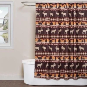Saturday Knight Ltd Timberline Durable Bath Shower Curtain - 70x72" Earthtones - Picture 1 of 1