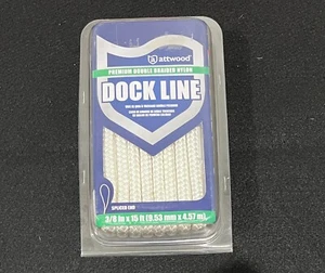 Attwood 117601-7 3/8" x 15' Premium Double Braided Nylon Dock Line - WHITE - Picture 1 of 1
