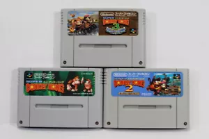 Lot 3 Super Donkey Kong Country 1 2 3 SFC Super Famicom SNES Japan Import A VG - Picture 1 of 3