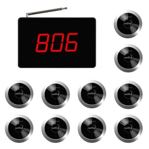 SINGCALL Sistema di chiamata wireless, 1 piccolo ricevitore e 10 cercapersone - Foto 1 di 10