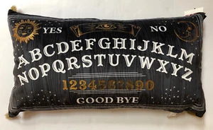 Cynthia Rowley CURIOUS OUIJA Halloween Black Cushion Pillow Goth Moon 28” x 15” - Picture 1 of 11