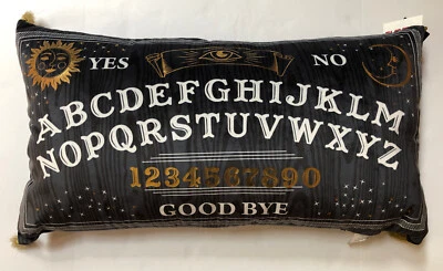 "Cynthia Rowley CURIOUS OUIJA Halloween Cojín Negro Almohada Luna Gótica 28"" x 15""" Foto 1 de 4