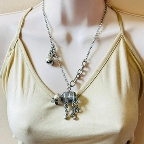 Tarina Tarantino signed Dog Necklace Clear Lucite Statement Designer high end - Image 1 of 4