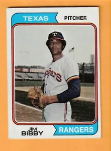 Jim Bibby Texas Rangers 1974 Topps #11 Franklinton Carolina del Norte 9O - Imagen 1 de 2