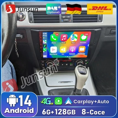 6G+128G DAB+ 8-Kern BT Für BMW 3ER E90 E91 E92 E93 Android 14 Autoradio GPS NAVI - Bild 1 von 4