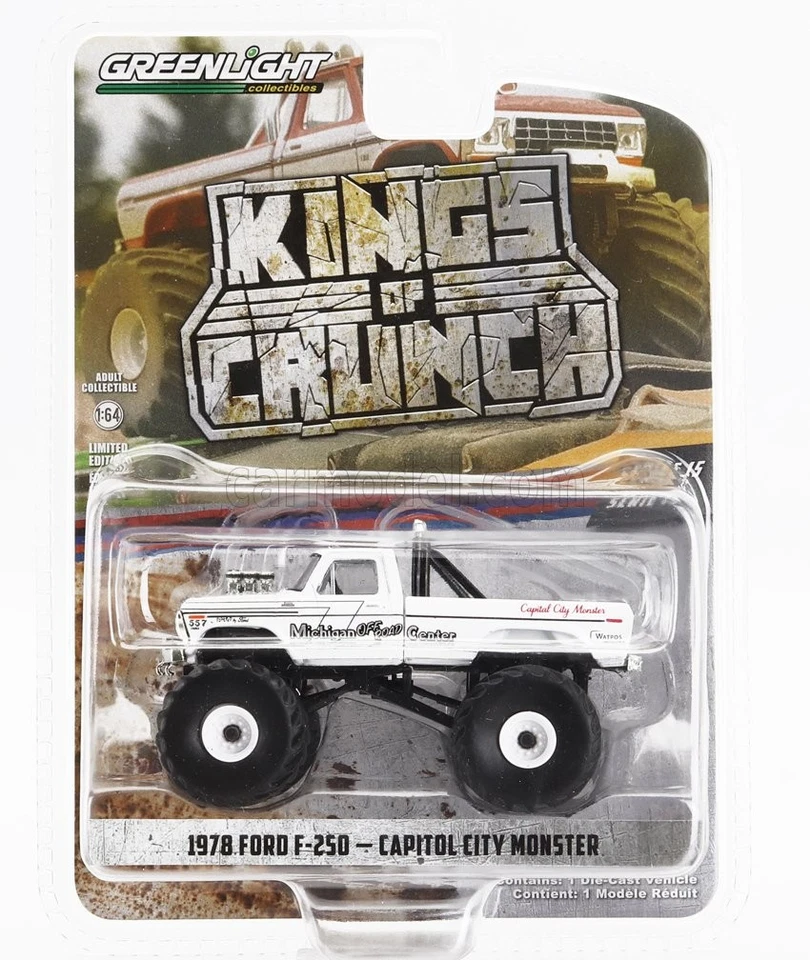 MODELLINO AUTO STATICO GREENLIGHT FORD F250 MONSTER TRUCK CAPITOL CITY 1978 - Immagine 1 di 1