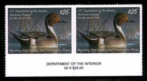 RW91 MINT FEDERAL DUCK STAMP TOP JOINT PAIR OF 2024 - OGNH - XF - (ESP#4900) - Picture 1 of 1