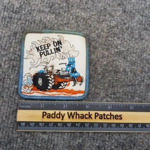 Vintage Keep On Pullin Patch Tractor Hot Rod 70s 80s Stained AC1 - Picture 1 of 2