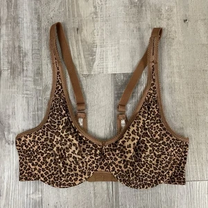 Wacoal Womens 34D Basic Beauty Leopard Animal Print Underwire Bra - Picture 1 of 4