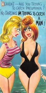 BAMFORTH SCHLANKE COMIC-POSTKARTE NR. C7 GRÖSSE 7 ZOLL DAMEN TAYLOR SEHR GUT - Bild 1 von 2