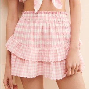 LOVESHACKFANCYShae Gingham Ruffle Mini Skirt - Picture 1 of 7