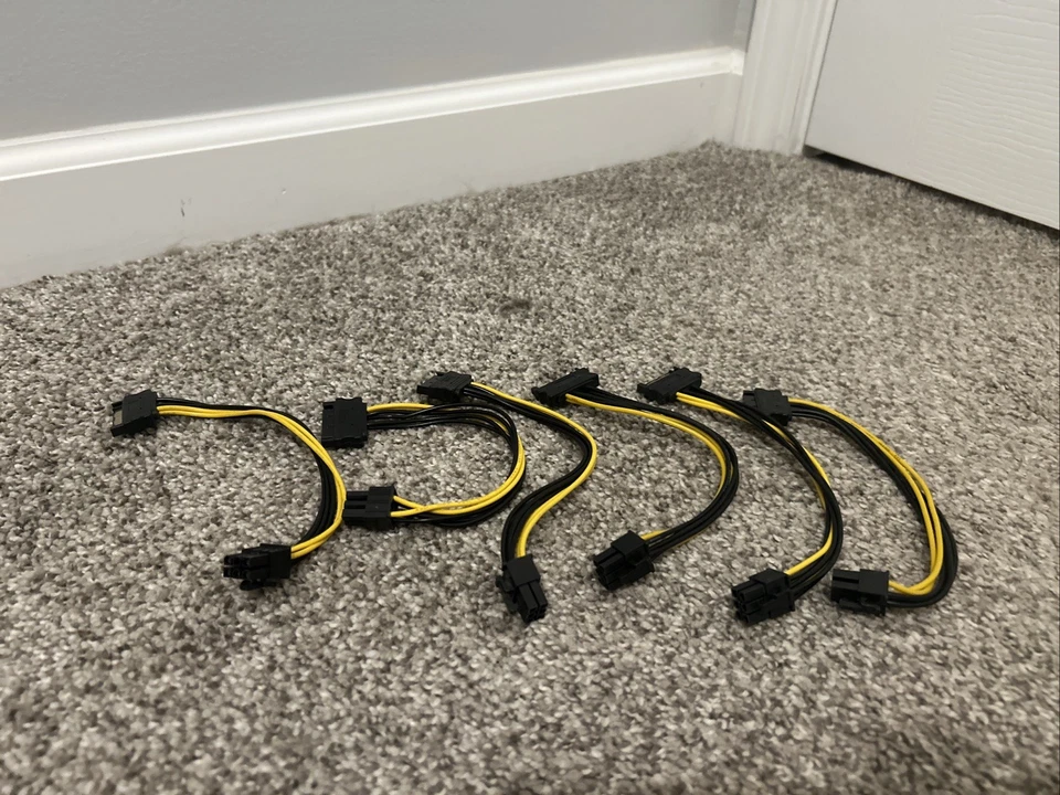 (6-pack) 15pin SATA Power to 6pin PCI-e PCI Express Adapter Cable Video Card 6X - Image 1 of 1