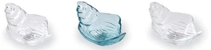 Mud Pie Ozeanblau und Klar Muschel Muschel Form Glas Dip Serviertassen 3er Set - Bild 1 von 7