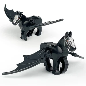 2PCS/SET NEW Magic Scene Pegasus Wings Black White Warhorse Horse Parts Building - Picture 1 of 14