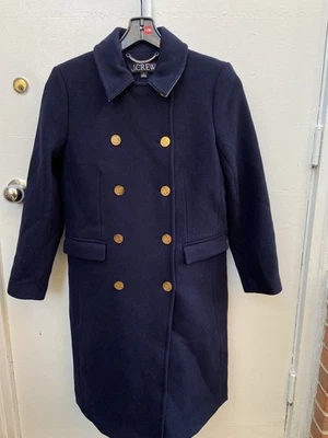 J.Crew Boffin Women’s Italian Wool Melton Double Breasted Coat Blue Size 8 NWOT - Image 1 of 4