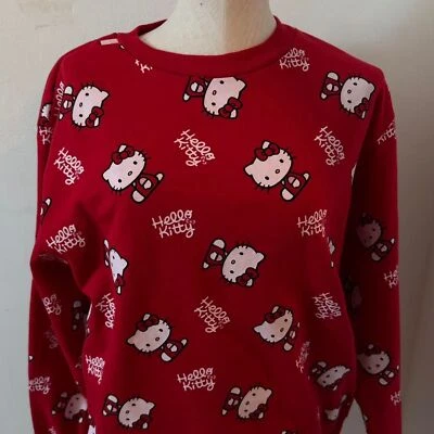 Sanrio Hello Kitty Women's Red and White Sweatshirt RN#115665 Junior Girl Medium - Image 1 of 4