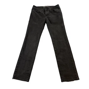 Pantalones de mezclilla para mujer Levi's Slight Curve ajustados rectos gris oscuro elásticos W28 L32 cremallera mosca - Imagen 1 de 14