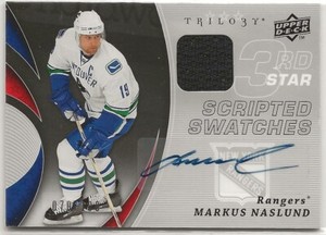 2008-09 Upper Deck Trilogy Scripted Swatches Third Star 3RDMN Markus Naslund 100