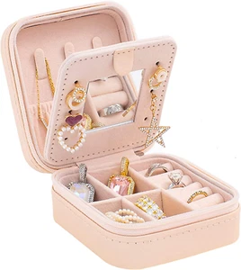 Travel Jewelry Case and Organizer with Mirror - Gift for Women and Girls - Picture 1 of 12