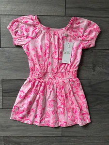 LILLY PULITZER GIRLS WYNDMOOR DRESS, CONCH SHELL PINK, FLAMINGLE, NWT, XS (2-3) - Picture 1 of 2