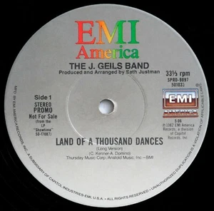 J. GEILS BAND *VG+* "LAND/1000 DANCES" 1982 US EMI AMERICA L/S 12" PROMO SINGLE - Imagen 1 de 2