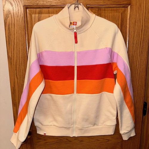 OFF WHITE Target + Lego Collection Giacca Donna Taglia Small Nuova con etichette Zip Track Rosa Rosso Panna