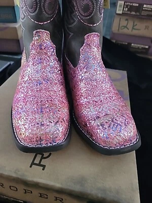 Roper Kids розовый юго-запад блестящий квадратный носок новый размер 3 Бесплатная доставка - Изображение 1 из 4