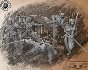 Ninja Special Unit Miniature Set Bushido for Ttrpgs Like D & 5e Pathfinder 32mm - Bild 1 von 16