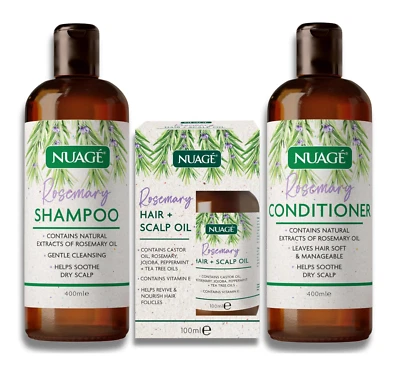 TRIO Nuage Rosemary Shampoo & Conditioner 2x 400ml + Hair- Scalp Oil 100ml - Image 1 of 4