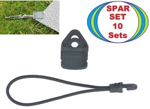 10 x Planen Markisen Zelt MINI Clip schwarz + Spann Gummi 18 cm Klammer Expander - Picture 1 of 17