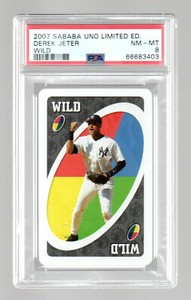 DEREK JETER YANKEES - 2007 SABABA UNO CARD "WILD" - LIMITED EDITION - PSA 8